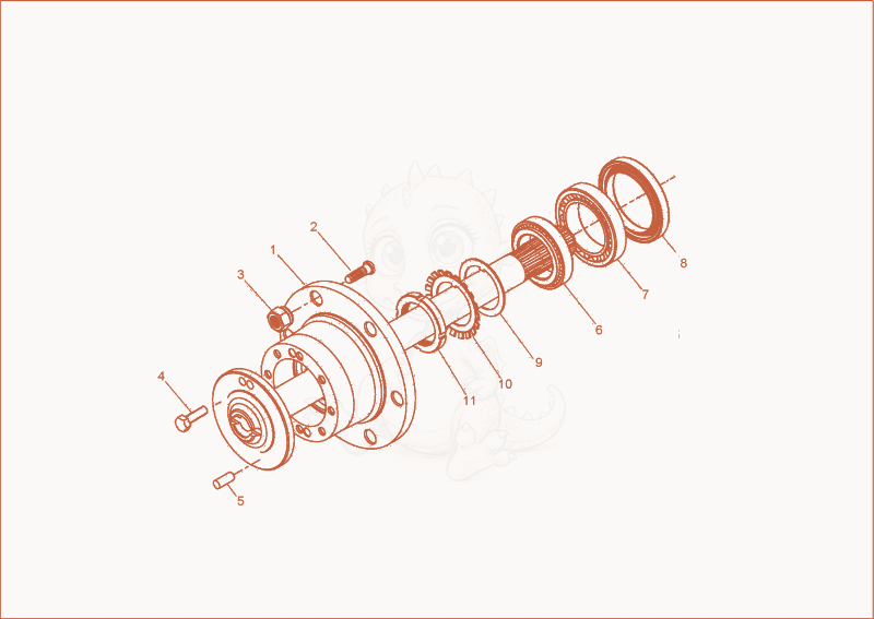 Exploded parts diagram of the front axle - hub of a Wacker Neuson 3501AA, with numbered balloons