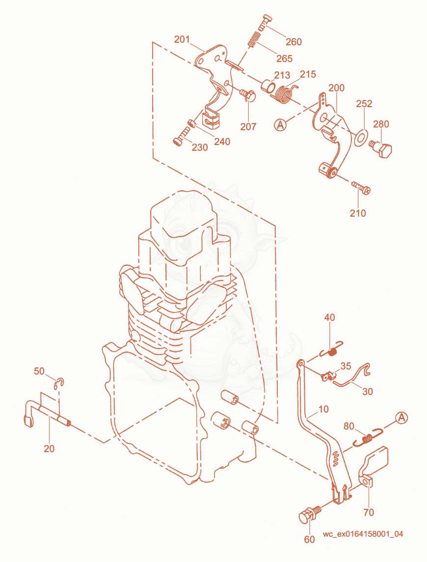 Exploded parts diagram of the Governor of a Wacker Neuson BS60-4, with numbered balloons