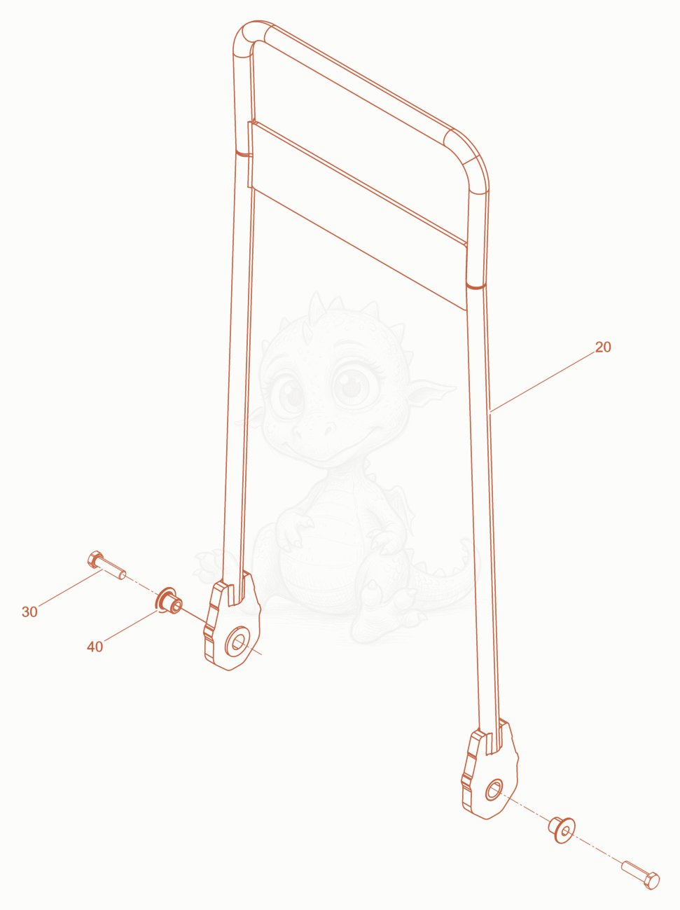 Exploded parts diagram of the Guide Handle of a Wacker Neuson WP1550E, with numbered balloons