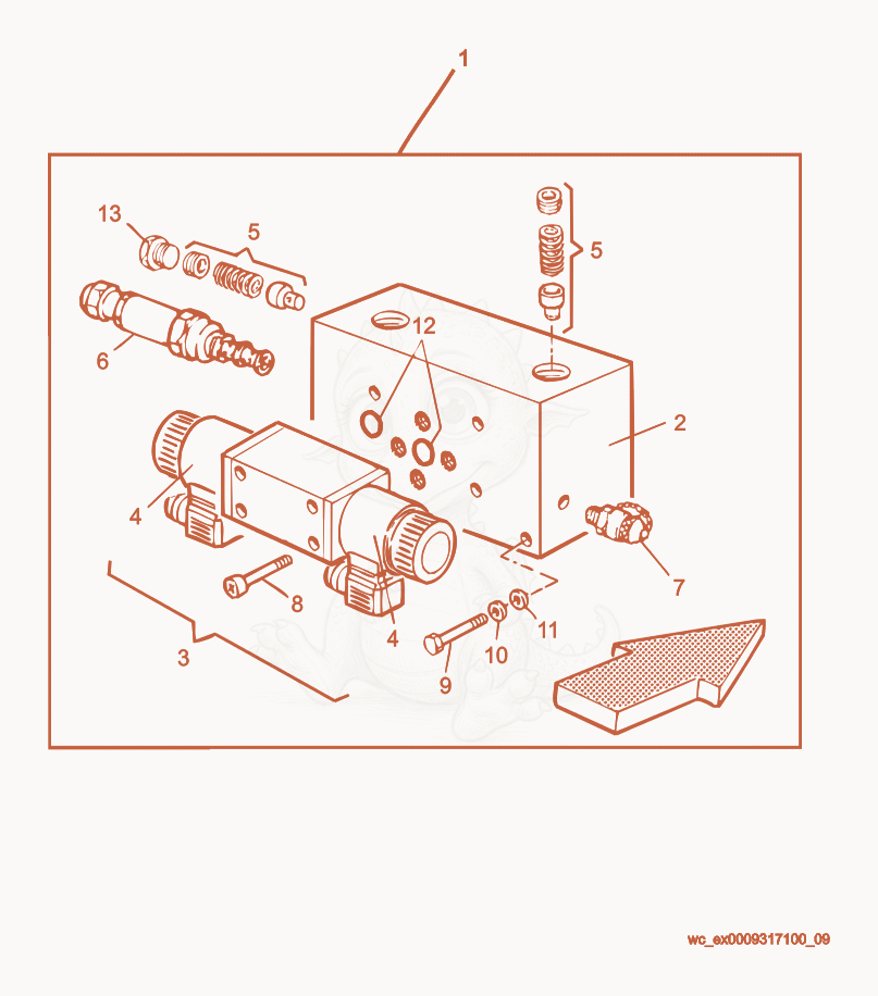 Exploded parts diagram of the Electro Distributor of a Wacker Neuson RD25, with numbered balloons