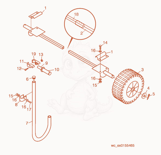 Exploded parts diagram of the Wheel Kit of a Wacker Neuson GV2500A, with numbered balloons