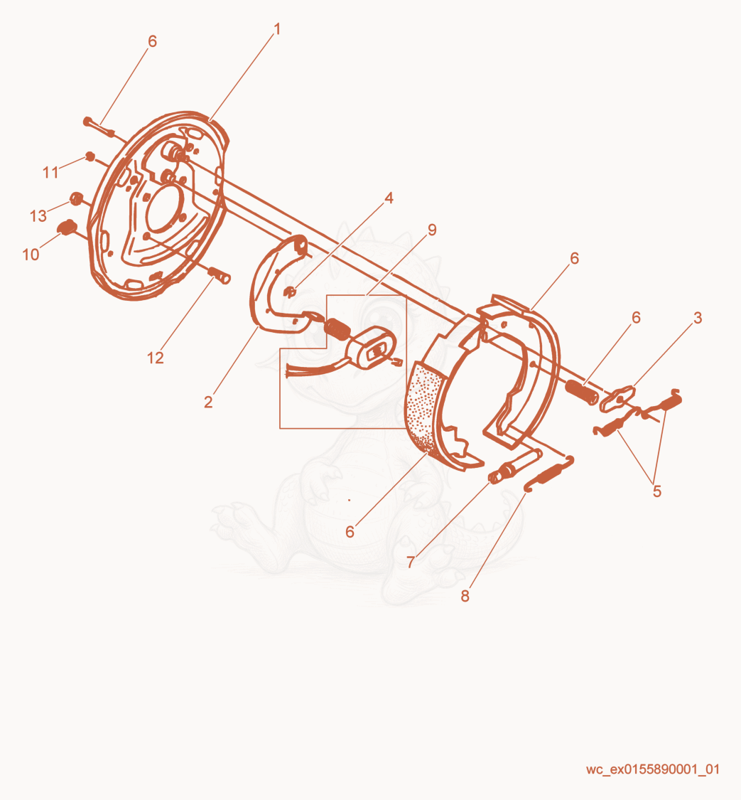 Exploded parts diagram of the Electric Brake cpl. of a Wacker Neuson G70, with numbered balloons