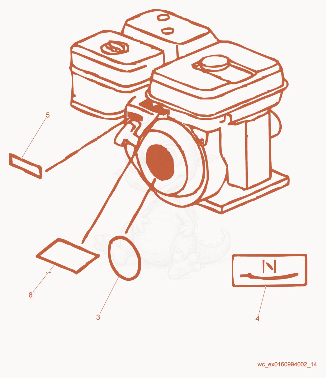 Exploded parts diagram of the Labels of a Wacker Neuson GP2500A, with numbered balloons