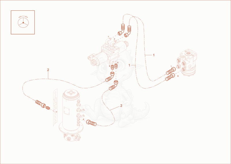 Exploded parts diagram of the Change-Over steering direction (Option) of a Wacker Neuson EW100, with numbered balloons