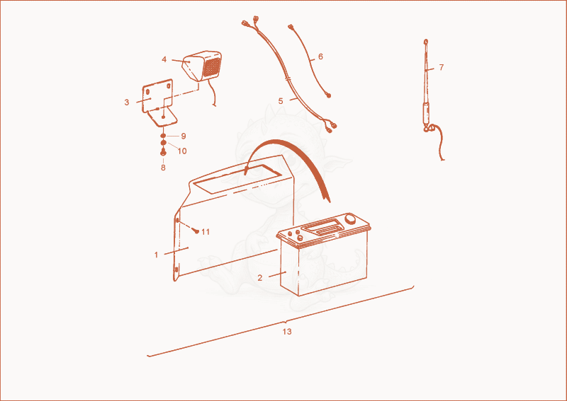 Exploded parts diagram of the radio mounting kit of a Wacker Neuson 3402RDFORCE, with numbered balloons