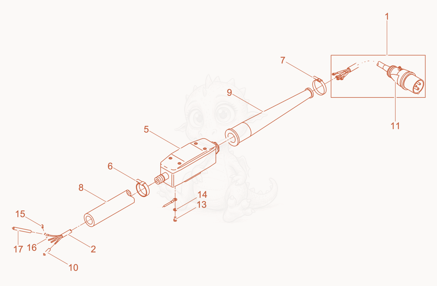 Exploded parts diagram of the Hose Connection cpl. of a Wacker Neuson IREN65K/250GV, with numbered balloons