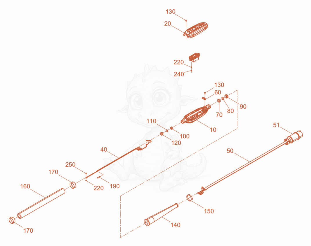 Exploded parts diagram of the Hose Connection cpl. of a Wacker Neuson IREN58/250/5, with numbered balloons