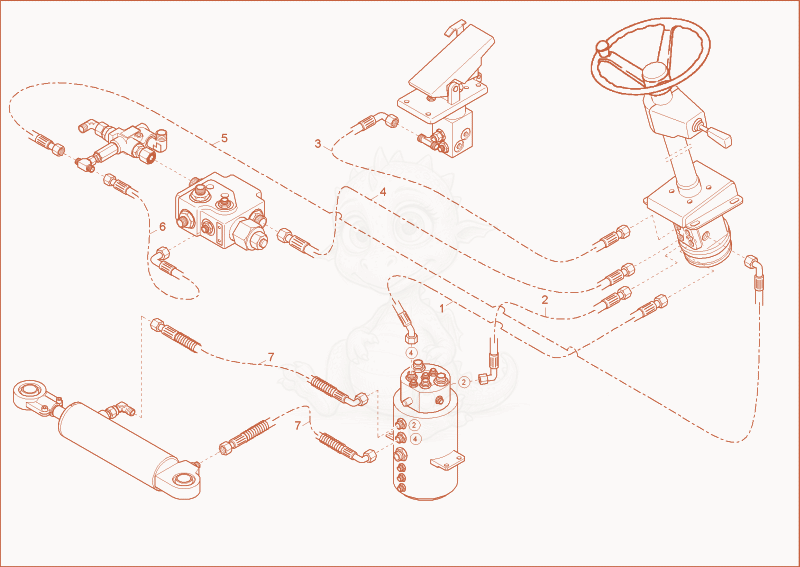 Exploded parts diagram of the INSTALLATION STEERING of a Wacker Neuson 3802WD, with numbered balloons