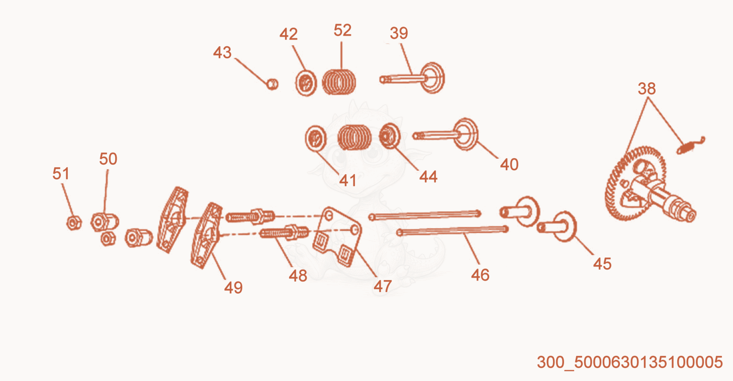 Exploded parts diagram of the Camshaft of a Wacker Neuson ML240, with numbered balloons