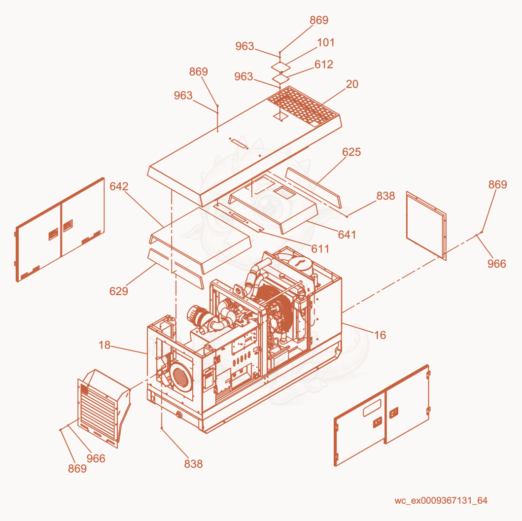 Exploded parts diagram of the Sheet Metal Assembly of a Wacker Neuson G85, with numbered balloons
