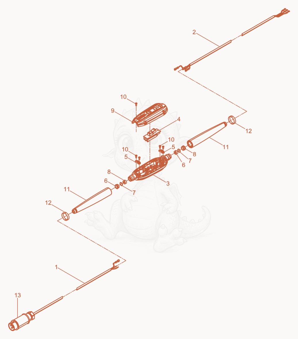 Exploded parts diagram of the Switch box with Electric wire of a Wacker Neuson AR26/3/400, with numbered balloons