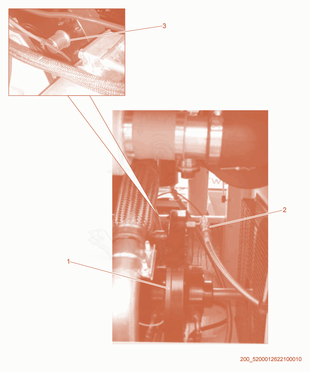 Exploded parts diagram of the Heat Plate cpl. of a Wacker Neuson HIF690, with numbered balloons