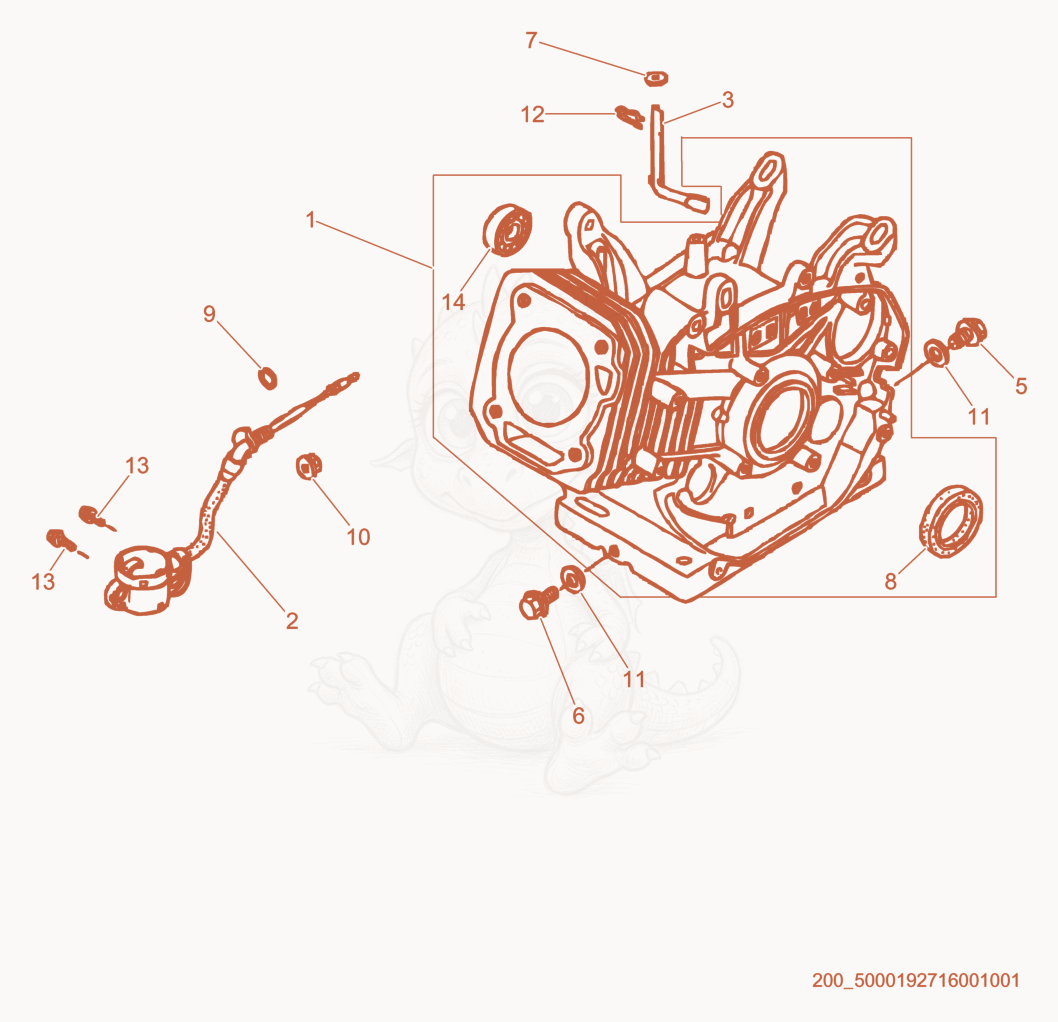 Exploded parts diagram of the Cylinder cpl. of a Wacker Neuson CT36-8A-V, with numbered balloons