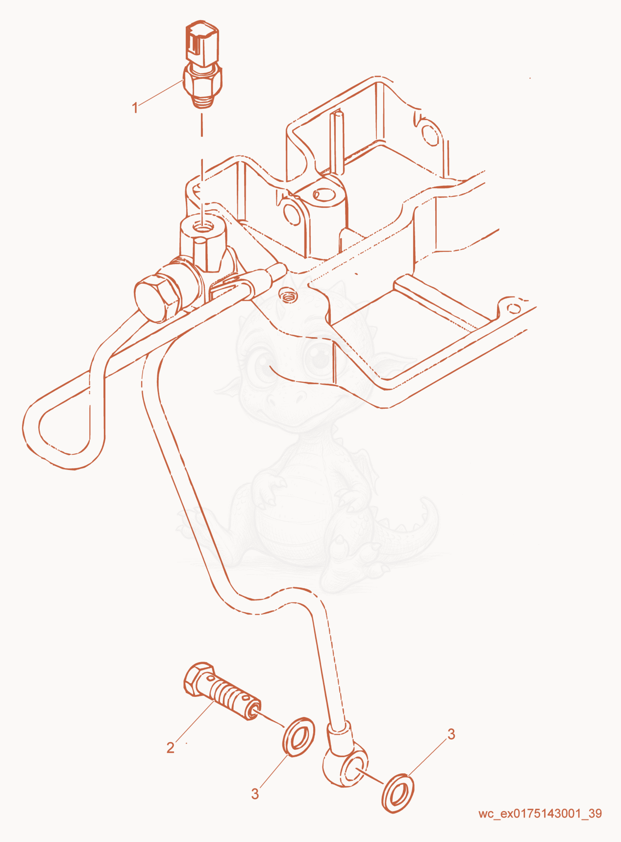 Exploded parts diagram of the Oil Pressure Switch Kit of a Wacker Neuson RD27-120, with numbered balloons