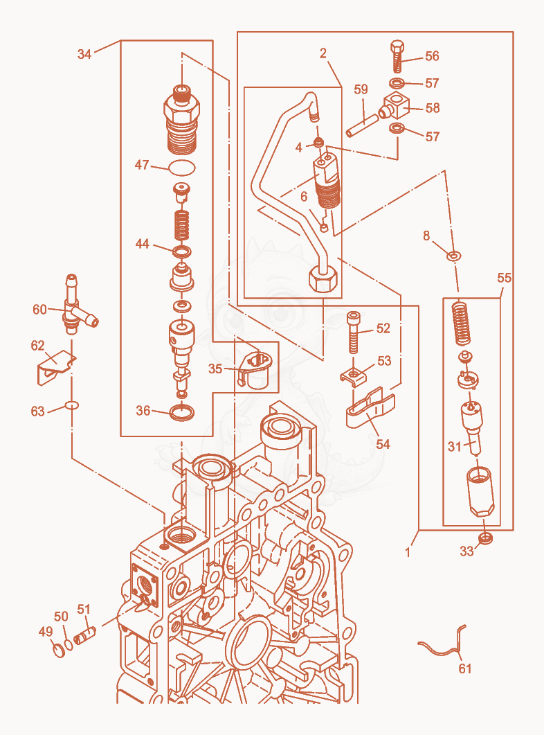 Exploded parts diagram of the Injection Equipment of a Wacker Neuson DPU2560H-TS, with numbered balloons