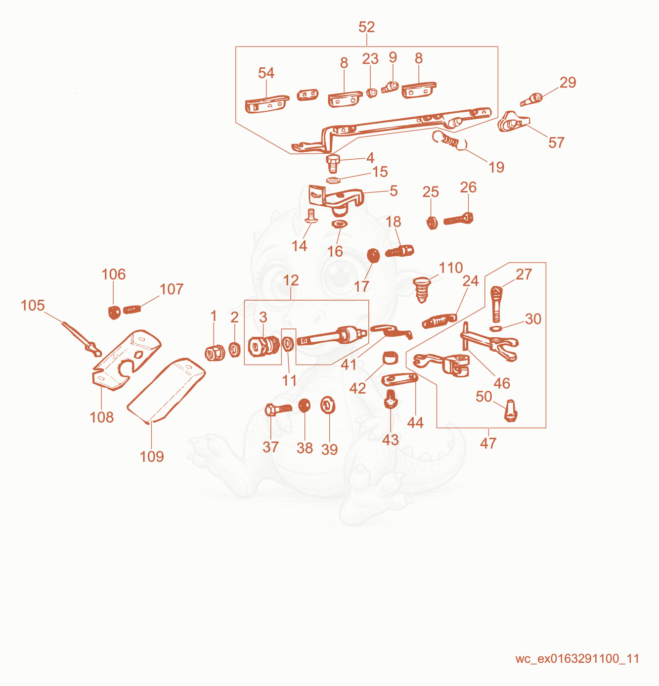 Exploded parts diagram of the Controls of a Wacker Neuson RD16-90, with numbered balloons