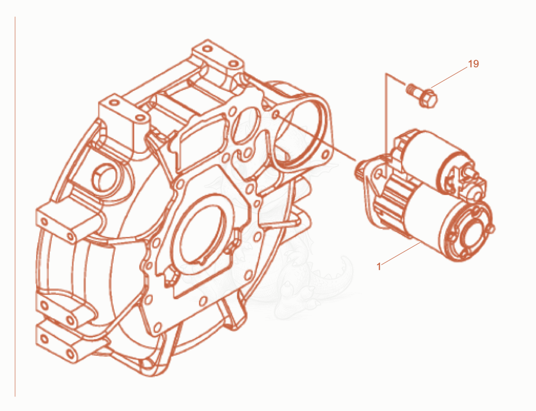 Exploded parts diagram of the Starter of a Wacker Neuson LTN5YUK, with numbered balloons