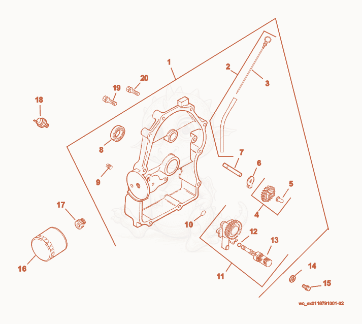 Exploded parts diagram of the Cover of a Wacker Neuson CRT36-23K-H, with numbered balloons