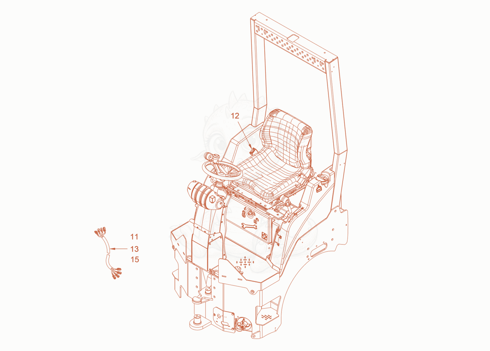 Exploded parts diagram of the homologation of a Wacker Neuson RD18-100C.3, with numbered balloons