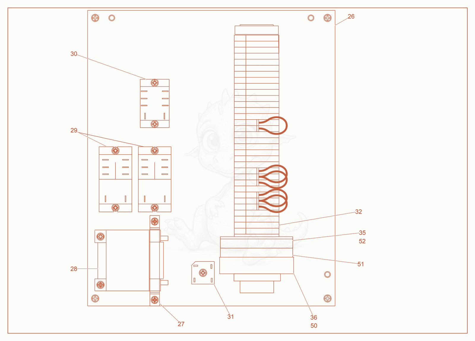 Exploded parts diagram of the Control Panel cpl. (2) of a Wacker Neuson E3000, with numbered balloons