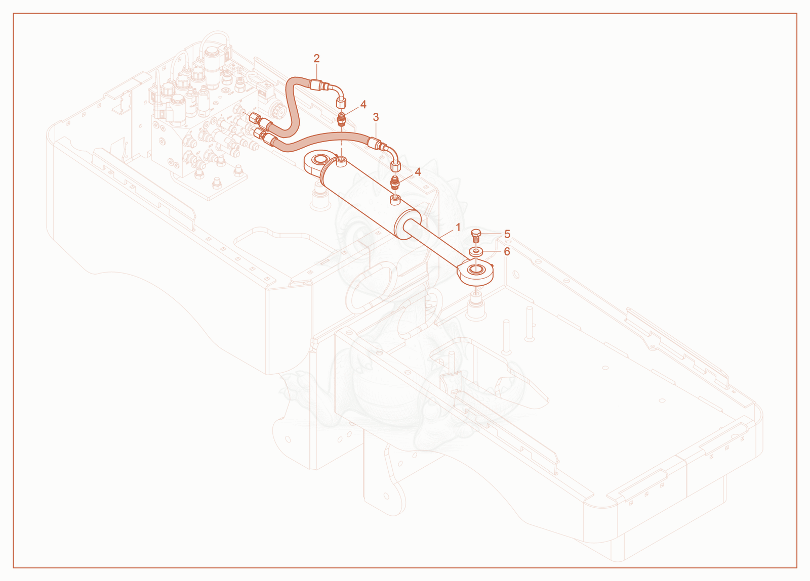 Exploded parts diagram of the Steering Cylinder of a Wacker Neuson RTLX-SC3, with numbered balloons