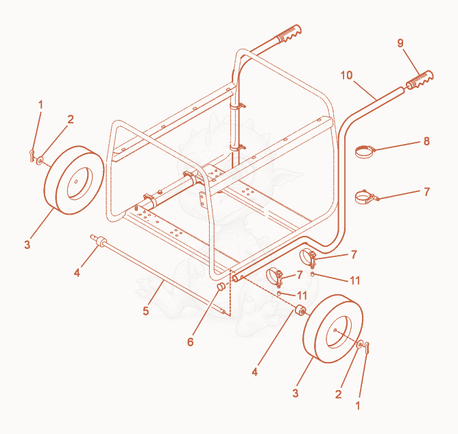 Exploded parts diagram of the Transport Kit of a Wacker Neuson G5.7AI, with numbered balloons