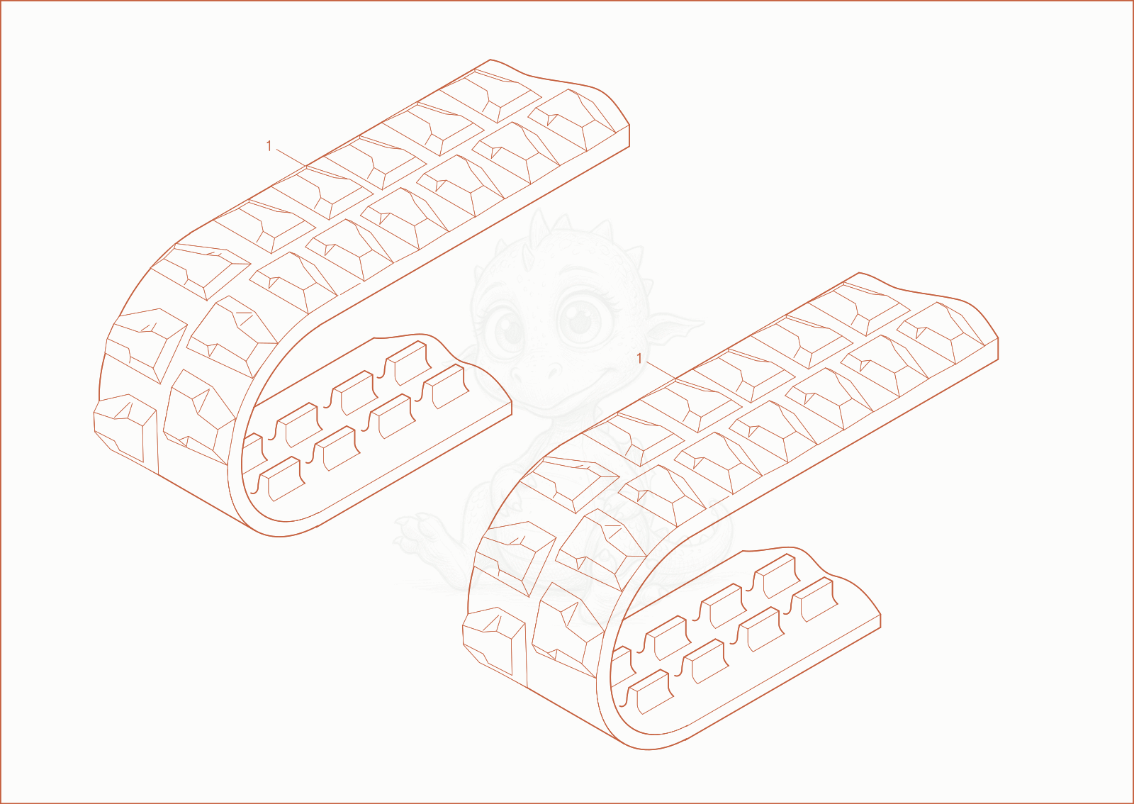 Exploded parts diagram of the RUBBER TRACK SPC of a Wacker Neuson ET08, with numbered balloons