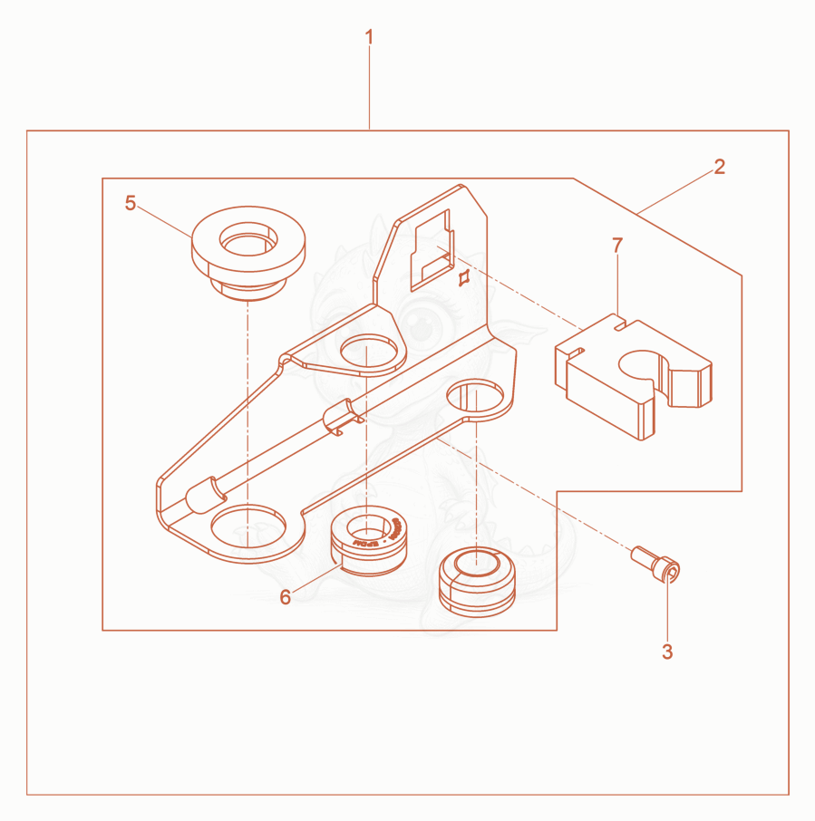Exploded parts diagram of the Kit-mounting-Starting crank of a Wacker Neuson DPU6555H, with numbered balloons
