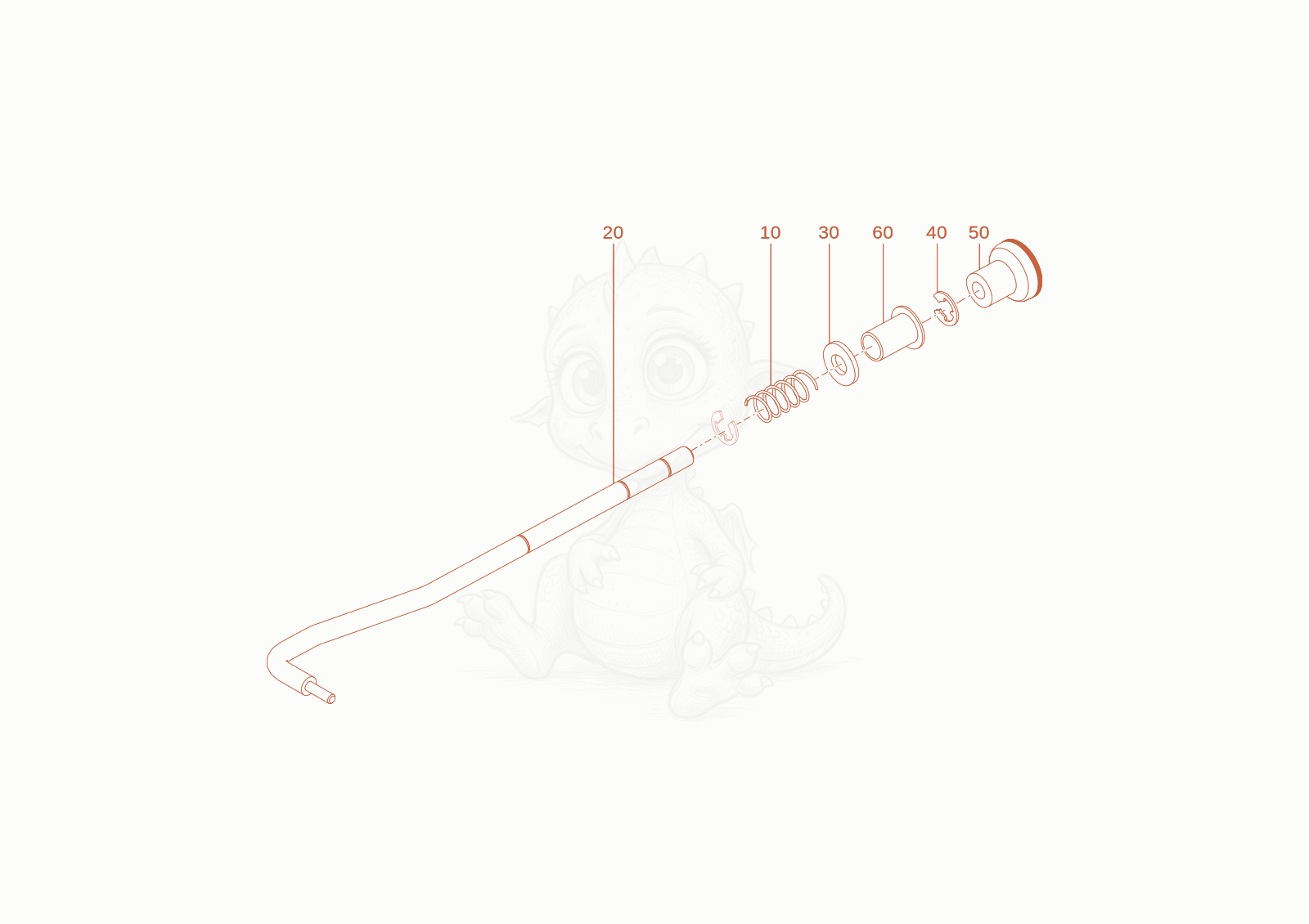 Exploded parts diagram of the antilock rod of a Wacker Neuson WL250(A02-01), with numbered balloons