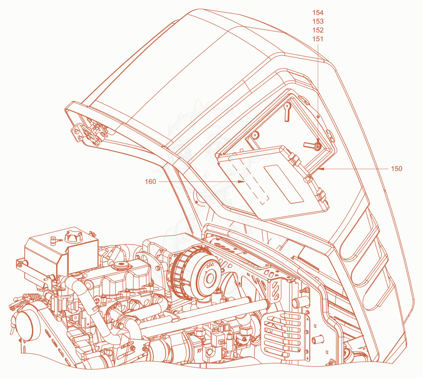Exploded parts diagram of the additional storage of a Wacker Neuson RD18-100C.3, with numbered balloons