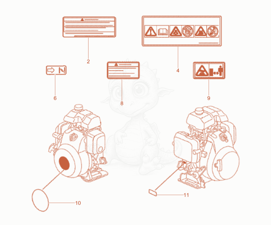 Exploded parts diagram of the Label of a Wacker Neuson BS68-4AB/28, with numbered balloons