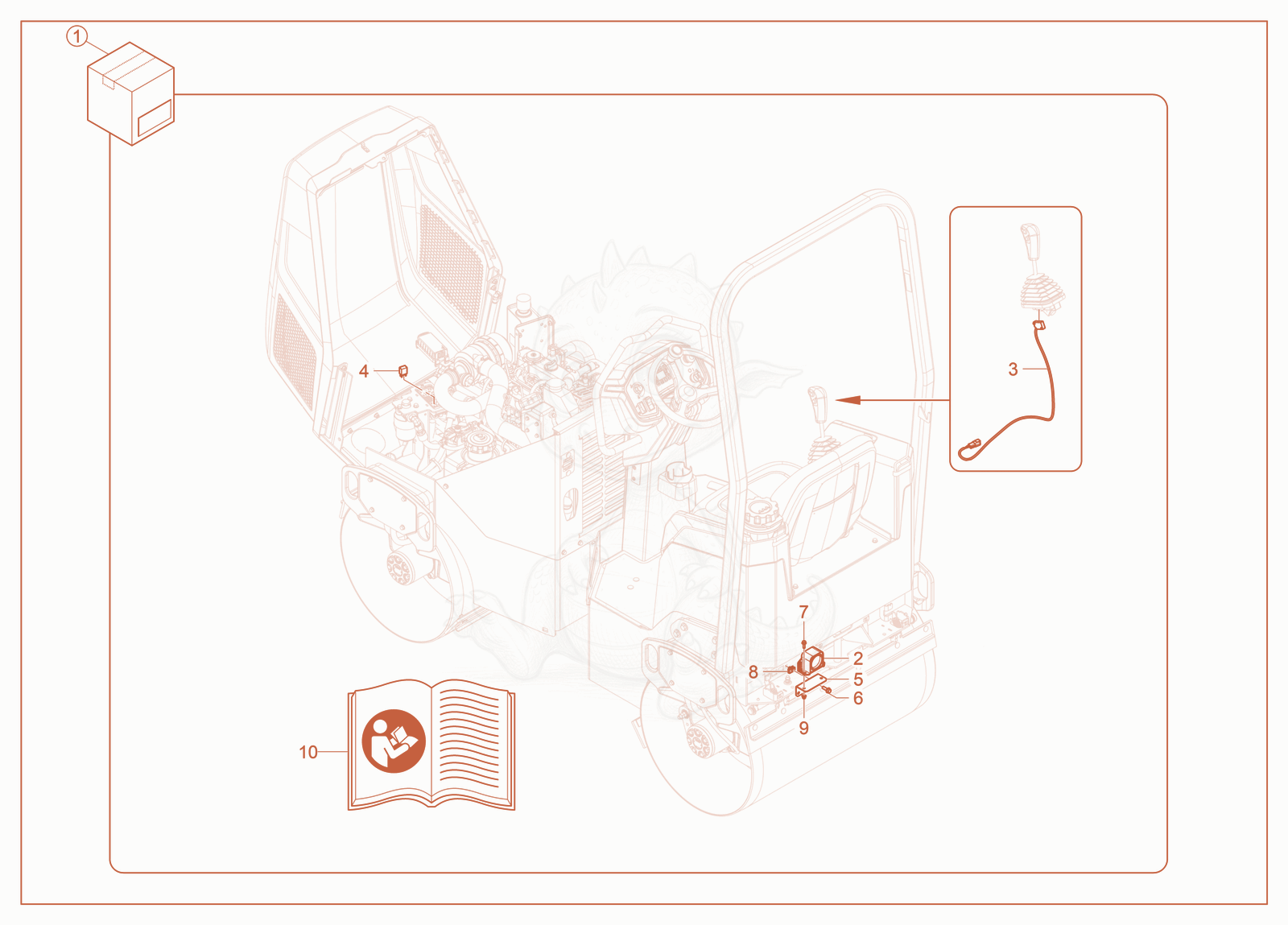 Exploded parts diagram of the Kit—Backup Alarm of a Wacker Neuson RD14K-90, with numbered balloons