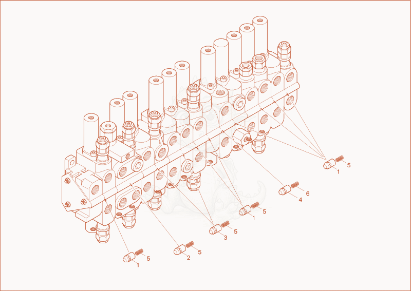 Exploded parts diagram of the CONTROL VALVE 3 of a Wacker Neuson 6002RD, with numbered balloons