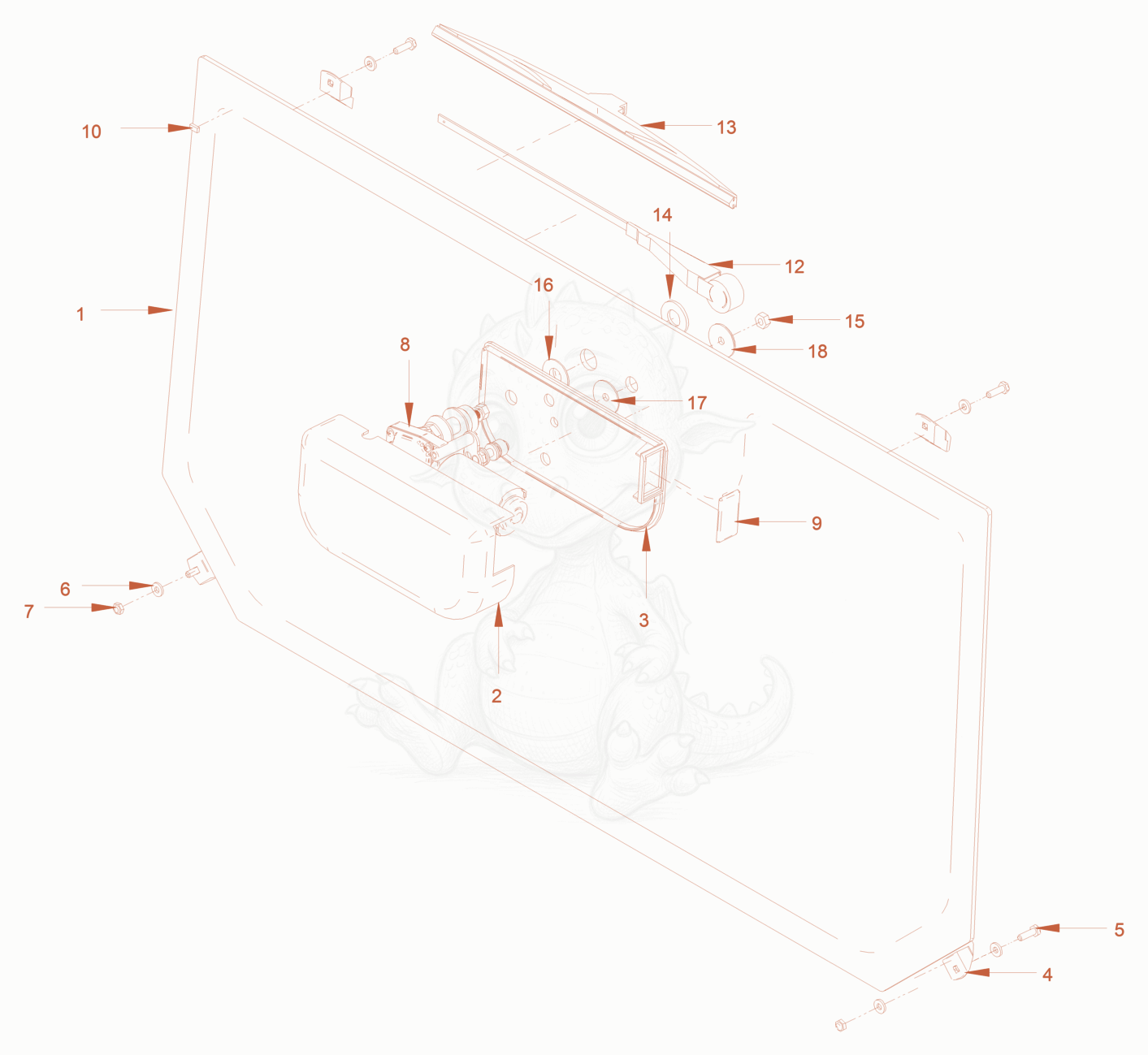 Exploded parts diagram of the driver's cabin of a Wacker Neuson RC70P, with numbered balloons
