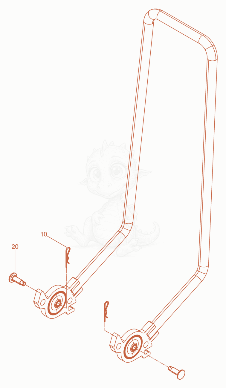 Exploded parts diagram of the Guide Handle basis of a Wacker Neuson XPSKMAT, with numbered balloons