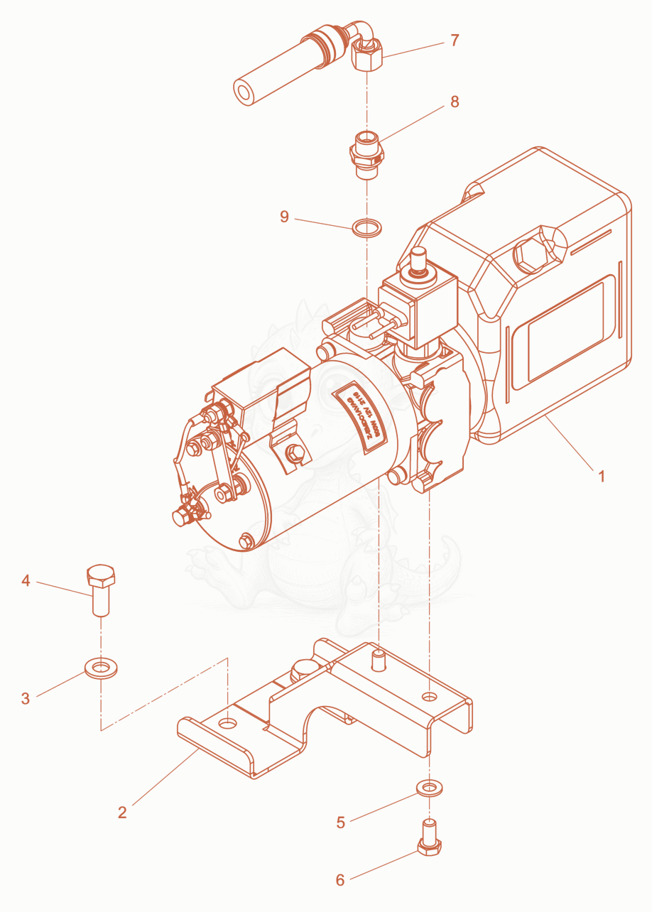 Exploded parts diagram of the hydraulic of a Wacker Neuson LTN5YUK, with numbered balloons