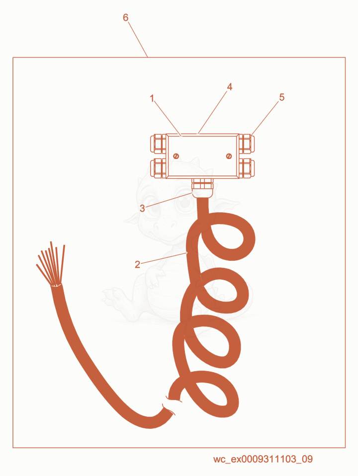 Exploded parts diagram of the Light Junction Box cpl. of a Wacker Neuson LTC4L, with numbered balloons