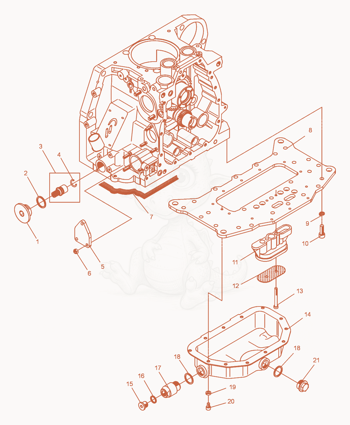 Exploded parts diagram of the Ventil-Oil Pan of a Wacker Neuson DPU5045H, with numbered balloons