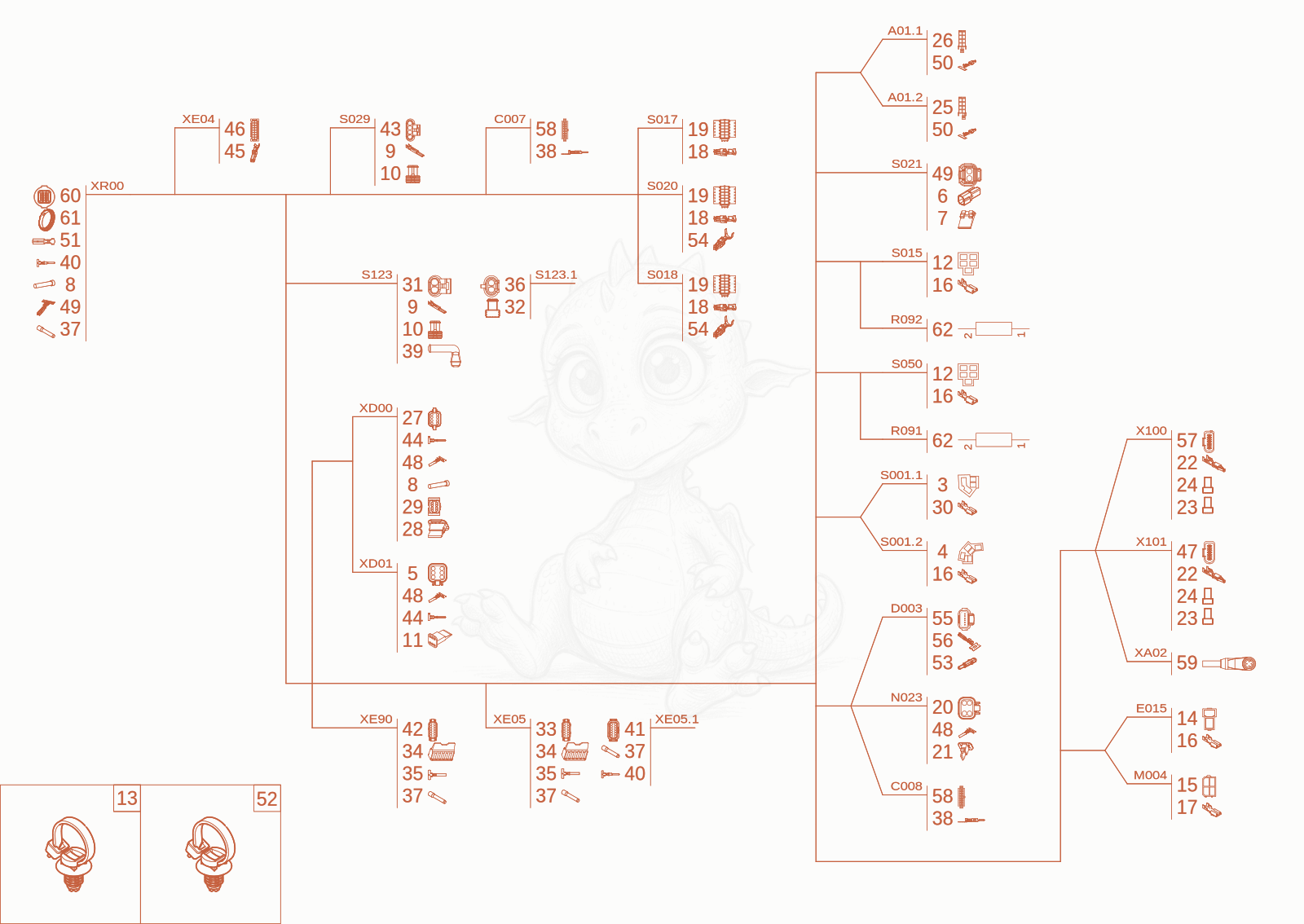 Exploded parts diagram of the WIRE HARNESS SEAT CONSOLE of a Wacker Neuson EZ26E, with numbered balloons