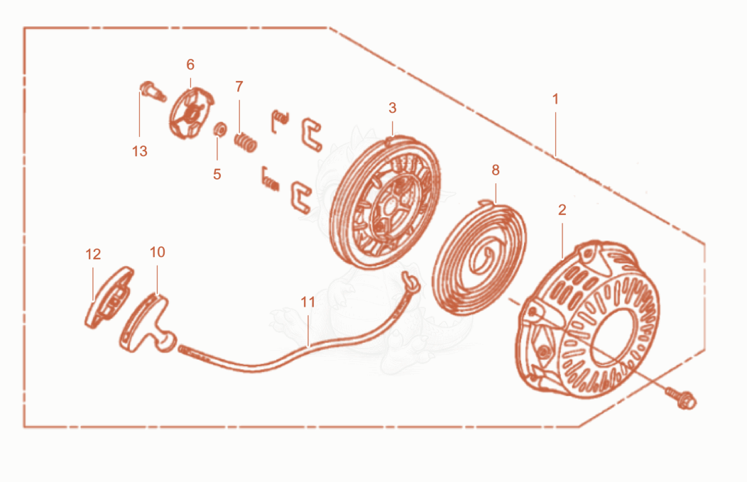 Exploded parts diagram of the Starter cpl of a Wacker Neuson D3.5A3, with numbered balloons