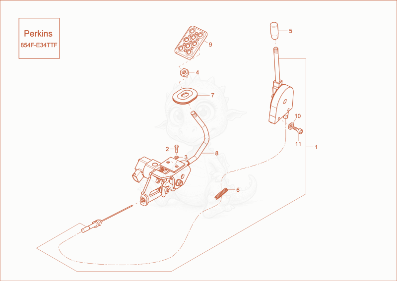 Exploded parts diagram of the speed actuating of a Wacker Neuson ST45(S04-04), with numbered balloons