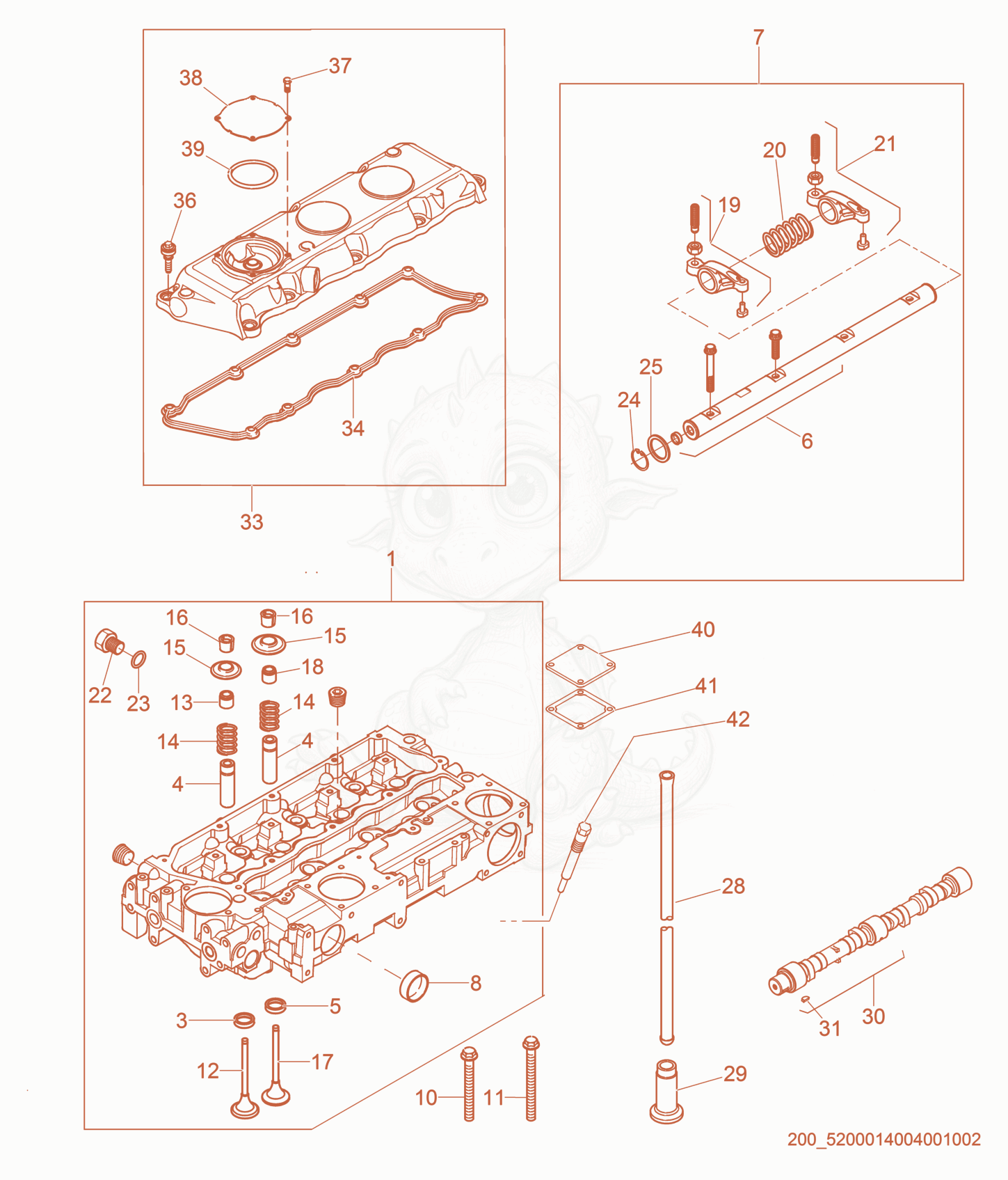 Exploded parts diagram of the Cylinder Cpl. of a Wacker Neuson G60, with numbered balloons