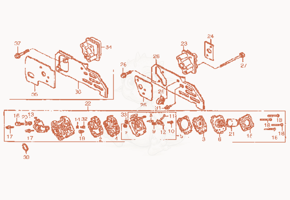 Exploded parts diagram of the Carburetor cpl. of a Wacker Neuson P31A, with numbered balloons