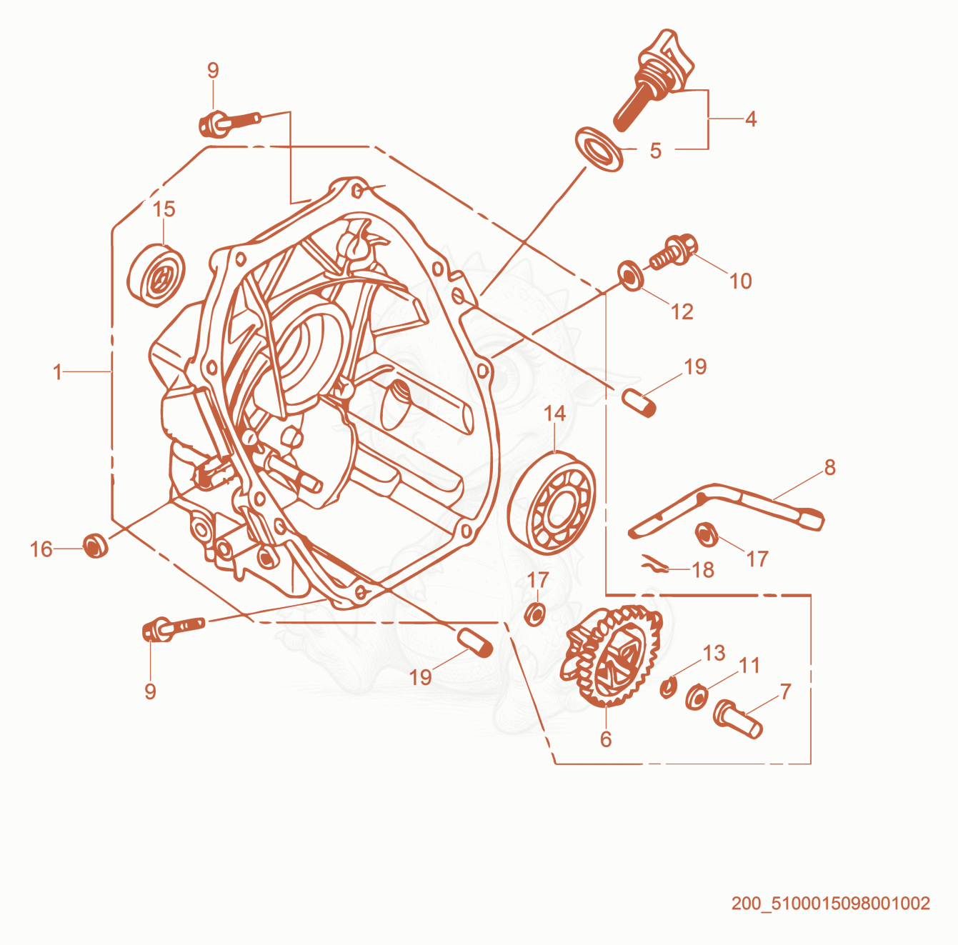 Exploded parts diagram of the Cylinder Block of a Wacker Neuson BS50-4AS, with numbered balloons