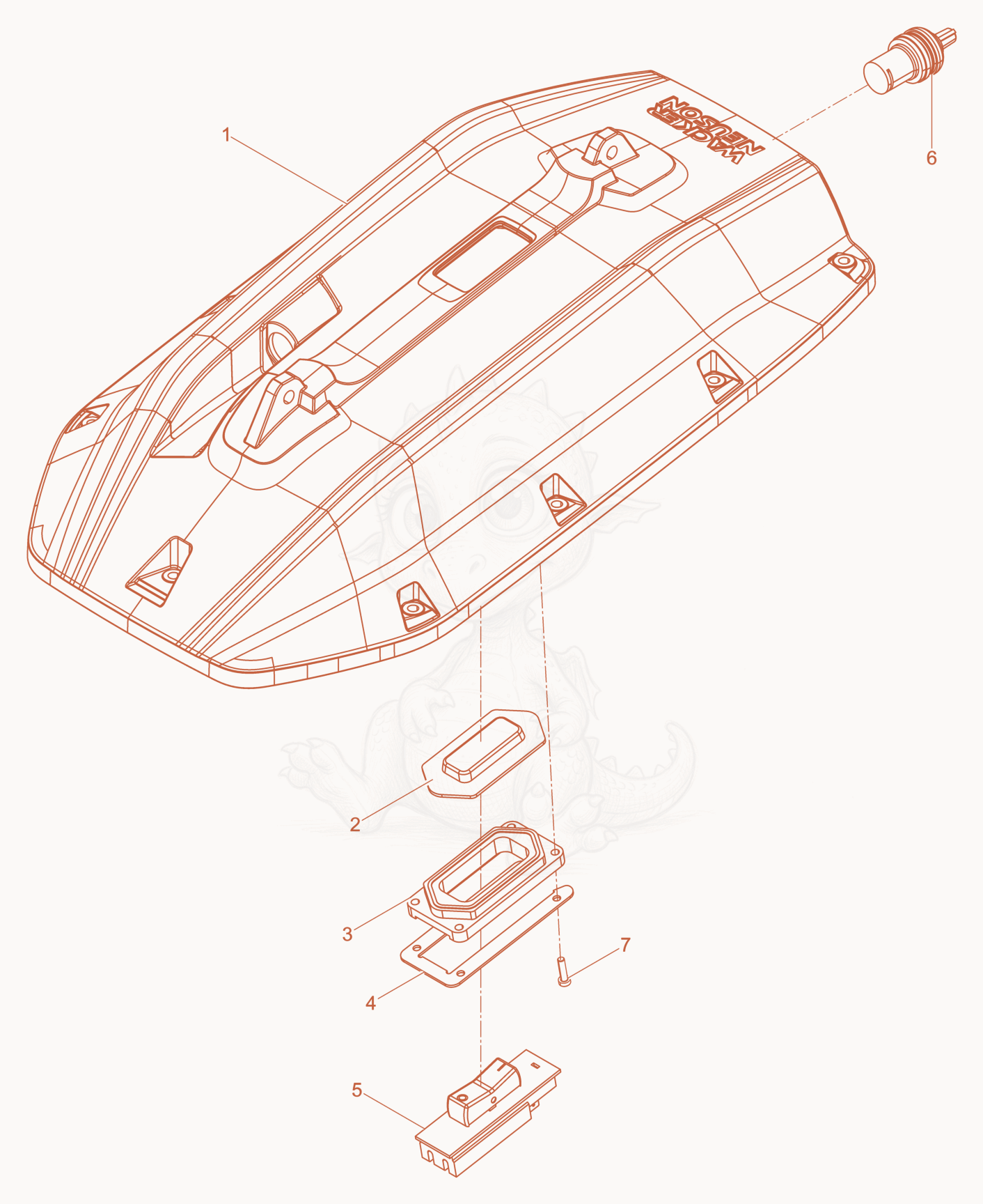 Exploded parts diagram of the Cover cpl. of a Wacker Neuson FUH70/6/042SC, with numbered balloons