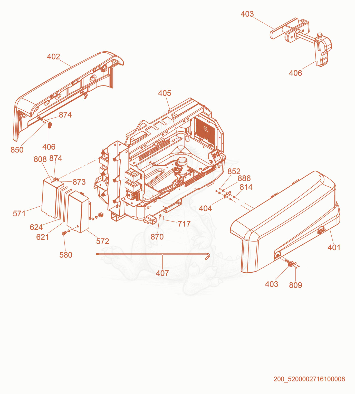 Exploded parts diagram of the Enclosure Panels of a Wacker Neuson LTN6L-V, with numbered balloons