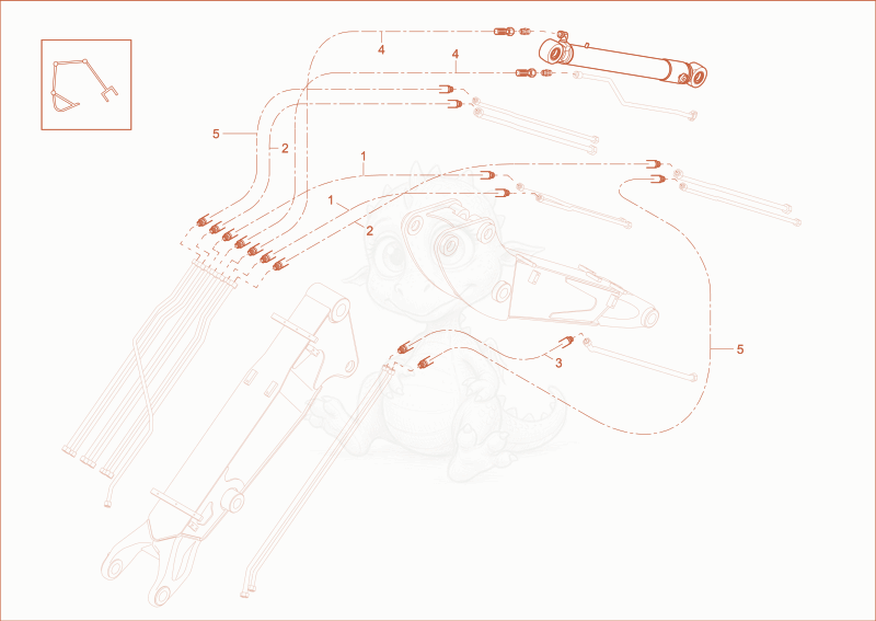 Exploded parts diagram of the INST. LUFFING BOOM of a Wacker Neuson EW100, with numbered balloons