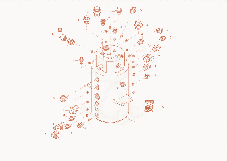 Exploded parts diagram of the turning joint of a Wacker Neuson 6502WD, with numbered balloons