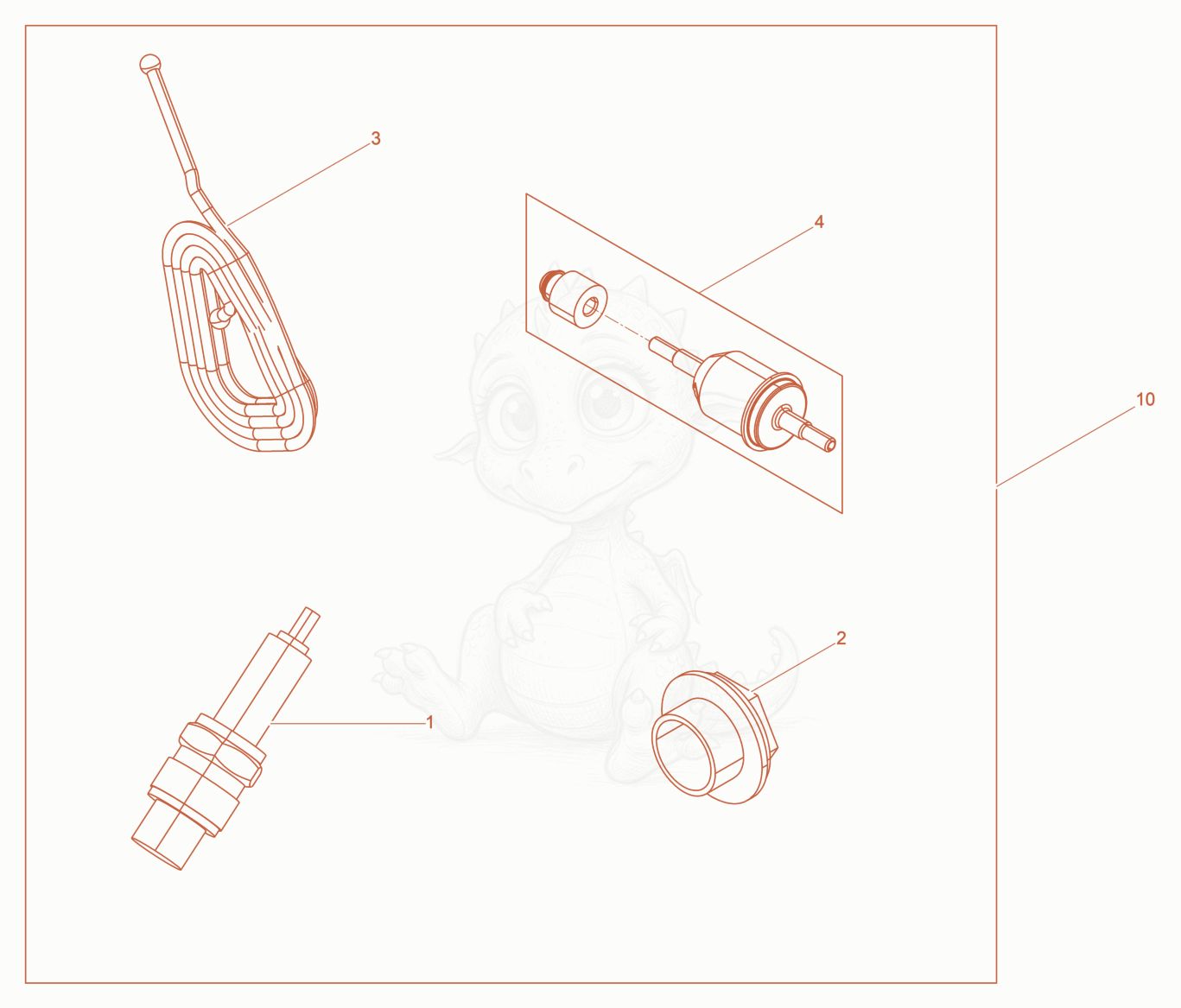 Exploded parts diagram of the Maintenance kit of a Wacker Neuson BS62-4AB/28, with numbered balloons