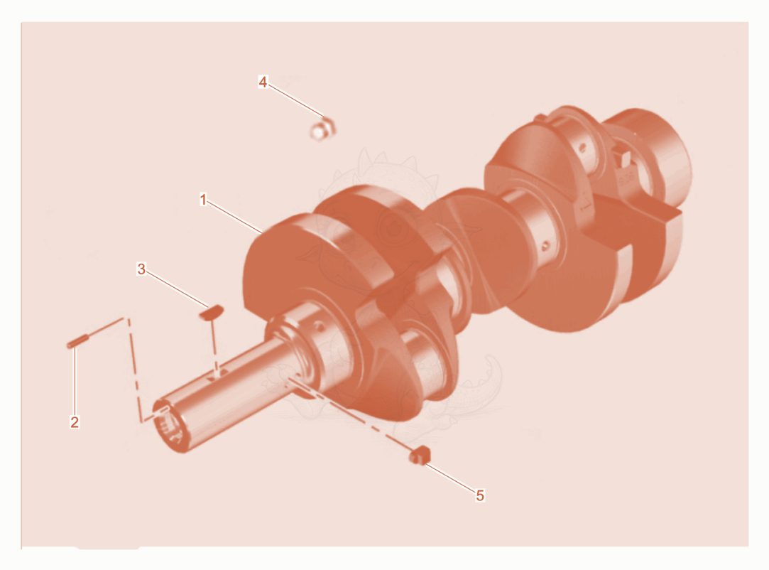 Exploded parts diagram of the Crankshaft of a Wacker Neuson DPU110LEC870, with numbered balloons